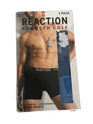 Paquete de 3 calzoncillos boxer para hombre Kenneth Cole Reaction ropa interior talla mediana NUEVO Foto 1 de 3