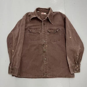 Giacca camicia denim western marrone Levi's vintage anni 70 vero vintage - Foto 1 di 6