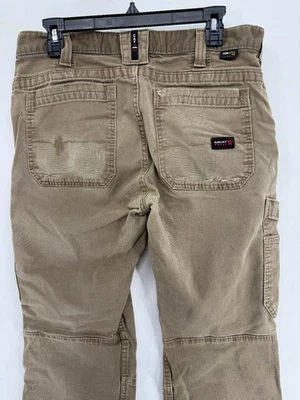 Pantalones rectos Ariat FR M5 para hombre 33x32 marrón pantalones de trabajo cargo Cordura desgastados Foto 1 de 4