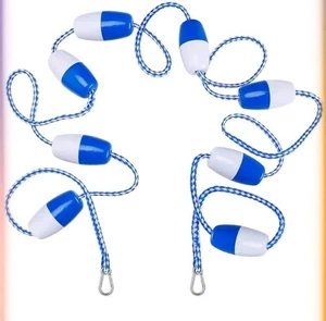 Corda di sicurezza per piscina con 8 galleggianti 20 piedi blu e bianco nuova - Foto 1 di 11