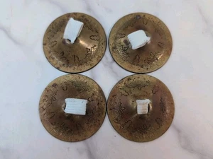 Vintage 4er Set dicke Messing 2,5" Bauchtänzerin Finger Becken - Bild 1 von 6