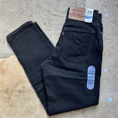 New 90s Vintage Levis 550 Jeans Black Relaxed Fit Tapered Leg USA Womens Size 8 - Image 1 of 4