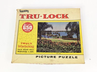 Fairchild Tru-Lock Picture Puzzle Cypress Point Fl. 650 Piece 22"x17" #1549 USA  - Image 1 of 4
