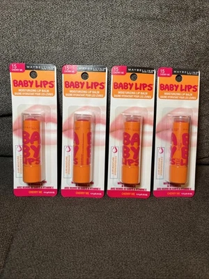 Lote 4x Bálsamo Labial Hidratante Maybelline Baby Lips - 15 CHERRY ME, 0.15 oz ea Foto 1 de 2