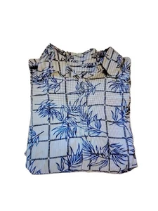 100% Silk Geoffrey Beene Men's Large Hawaiian palm print Camp T32 - Picture 1 of 5