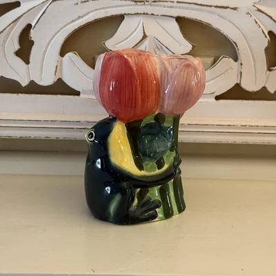 Soporte de cepillo de dientes Allure Frog 1998 vintage con tulipanes astillados Foto 1 de 4