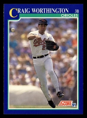 Craig Worthington 1991 Score #503 Baltimore Orioles FREE SHIPPING *088 - Image 1 of 2