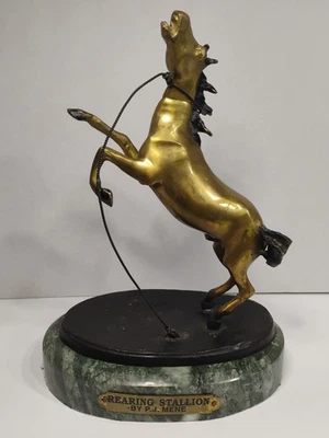 VTG Bronze Statue Titled "Rearing Stallion" by French Artist Pierre-Jules Mêne.  - Image 1 of 4