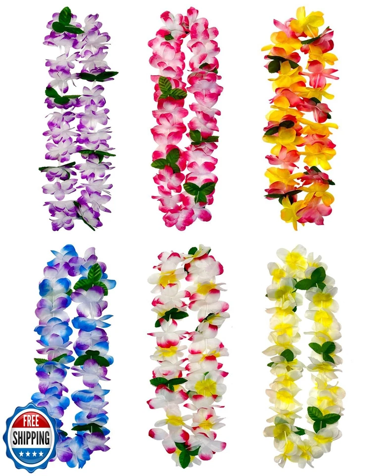 FreshDear 6 cuentas Leis hawaiano a granel, Leis para fiesta de Luau, Leis hawaiano para un Foto 1 de 4