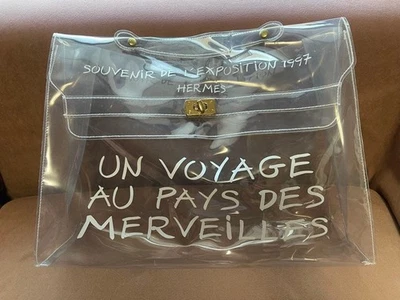 HERMES KELLY Vinyl Handbag UN VOYAGE AU PAYS DES MERVEILLES 29x40x11cm - Image 1 of 4