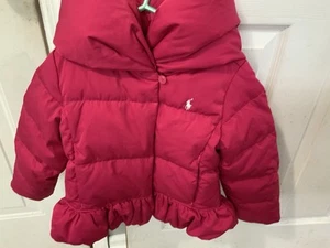 Polo Ralph Lauren Peplum Pink Down Coat Size 4T - Picture 1 of 4