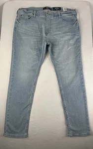 Hollister Epic Flex Skinny Leg Jeans Men's Size 38x30 Light Blue Wash - Picture 1 of 10