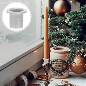 6 Stück Kerzenständer Einsätze Halter Einsatz Bankett Teelicht Windlicht Messing Halter - Bild 1 von 12