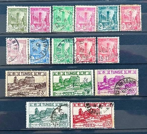 Tunisia old Classic Stamps 1924 - 1938 Lot of 16 stamps used /2 - Picture 1 of 1