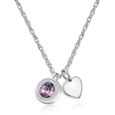 Collana Donna Sagapo SKT01 con Cuore e Cristallo – Acciaio Anallergico Chic - Immagine 1 di 2