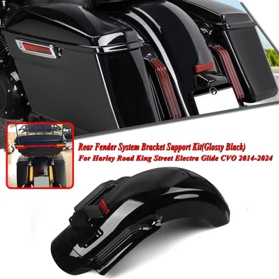 Guardabarros trasero negro con LED para Harley Road King Street Electra Glide CVO 14-24 15 Foto 1 de 4