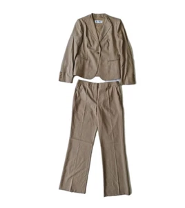 Max Mara Womens Beige Wool/Silk Blend Suit-Jacket Size UK 14/Trousers UK 12. - Picture 1 of 23