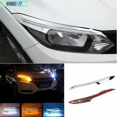 2pcs Led Front Headlight Lamp Strip DRL Streamer For Honda HR-V Vezel 2015-2018 Foto 1 de 4