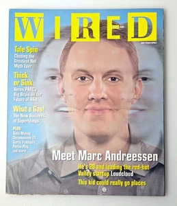 WIRED MAGAZINE Marc Andreessen 2000 August NICE FRONT COVER Garry Trudeau VF/LN! - Picture 1 of 5