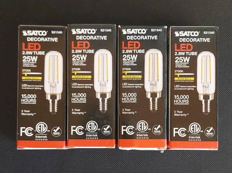 Satco S21340 - 2.8 Watt T6 LED Clear Light Bulbs  2700K 120 Volts S-21340 4 Pack - Image 1 of 1