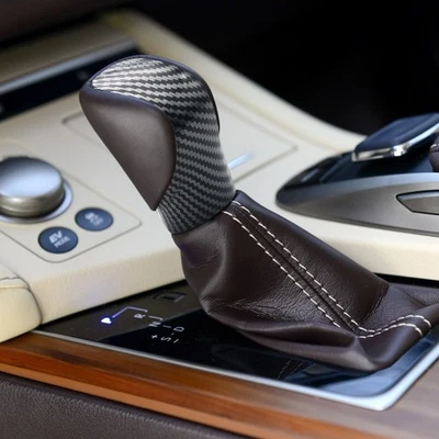 Cubierta de cabeza de perilla de cambio de marchas de fibra de carbono ABS para Lexus ES300h ES350 2015-20 Foto 1 de 4