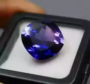 Tanzanita corte cojín azul púrpura certificado natural 9,95 quilates + piedras preciosas sueltas GK - Imagen 1 de 7