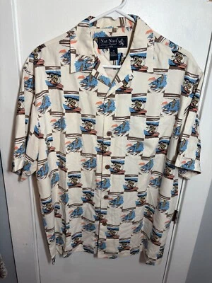 Camisa de campamento NAT NAST 2007 edición limitada "Some Like It Hot" seda BOHO TALLA M USADA EN EXCELENTE ESTADO Foto 1 de 4