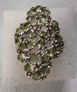 Pear Peridot 4x3mm Sapphire Gemstone 925 Sterling Silver Jewelry Ring Size P - Picture 1 of 5