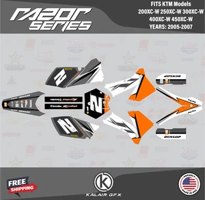 Graphics Kit for KTM 200 250 300 400 450XC-W (2005-2007) Razor - Orange - Picture 1 of 6