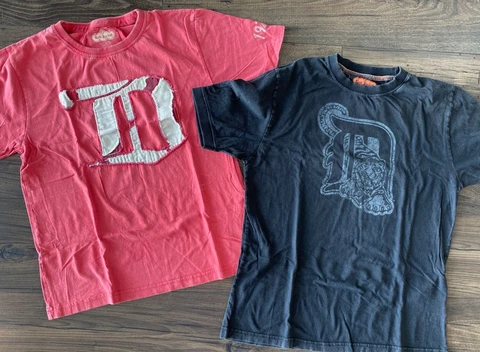 2 LOT ~ RED JACKET  ~ Detroit 1901 TIGERS & 1926 RED WINGS ~ Retro T Shirt Med M Cover