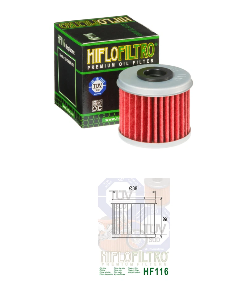 HF116 HIFLO FILTRO OLIO HONDA CRF 450 X 2012 2013 2014 2015 2016 2017 Foto 1 de 1