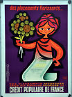 Affiche originale entoilée - Crédit populaire de France - 78 x 56 cm - Années 60