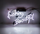 Fvcking Beautiful Neon Sign Light Beer Bar Pub Home Room Wall Decor Gift 14"x9"
