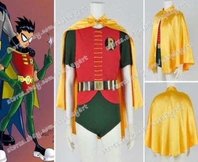 Batman 1966 Robin Disfraz Disfraz Amarillo Capa Verde Mono Cos Ropa de Fiesta Foto 1 de 4