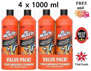 Mr Muscle Drain Unblocker Sink Drain pipes Cleaner Heavy Duty Drain Gel Clogs - Picture 1 of 89