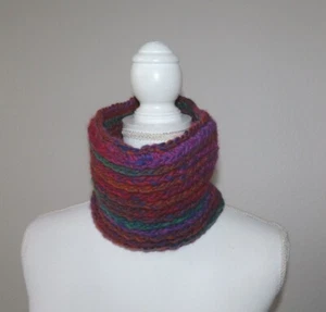 New Handmade Cowl Headband Wool Blend Multicolored Small - Picture 1 of 2