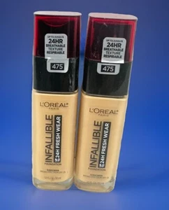 LOREAL Infallible 24hr Fresh Wear Foundation 475 Sun Beige Read ~ 2 pcs - Picture 1 of 1