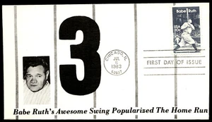 1983 Babe Ruth FDC Awesome Swing Popularized the Home Run Booknight Cachet - Picture 1 of 2