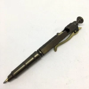 Retro Brass Handmade Mechanical Collectible Bolt Press Signature Ballpoint Pens - Bild 1 von 8