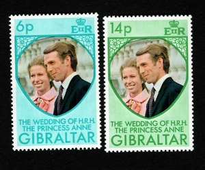 OPC 1973 Gibraltar Princesa Ana Set de Boda Sc#305-6 Estampillada sin montar o nunca montada 34785 - Imagen 1 de 1