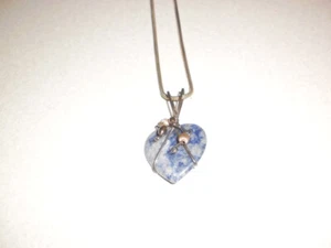 Blue Stone Heart Shape Necklace - Picture 1 of 2