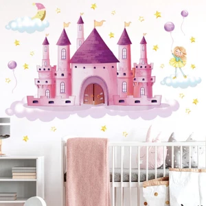 Cartoon Castle Princess Star Wall Sticker Girl Baby Nursery Room Art Decal Gift - Picture 1 of 6