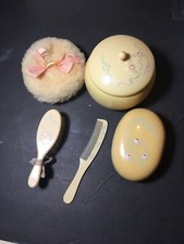 Vintage Celluloid Childs Dresser Vanity Set