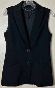 Trina Turk ärmellose Anzugweste mit Knöpfen Damen Gr. 2 tailliert schwarz Vintage 90er - Bild 1 von 7