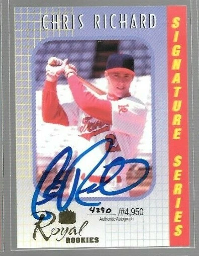 2000 Royal Rookies Signature Series Chris Richard #13 #'d 4290/4950 Cardinals - Image 1 of 1