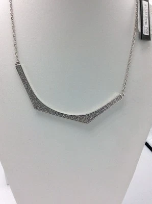 $68 Vince Camuto Women's Delicate Silver‑Tone Pave Necklace #160 Foto 1 de 4