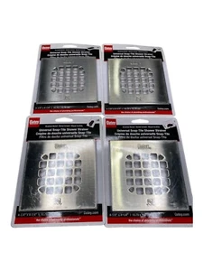 Lot of 4 Oatey Universal Square Shower Snap-Tite Strainer Brushed Silver 4-1/4" - Picture 1 of 3
