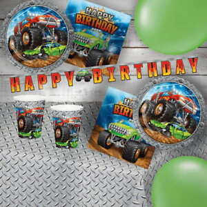 Monster Truck Vehicle Happy Birthday Party | Celebration Cup Plates Napkins