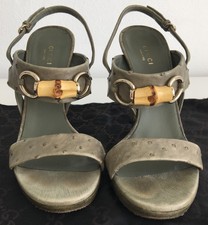 Gucci Ostrich Leather High Heel Shoes 38.5