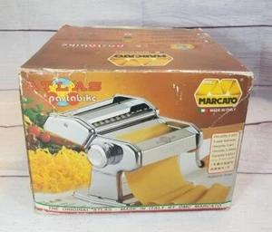 Marcato Atlas 150 Chrome Pasta Maker Machine Hand Crank Made In Italy Vintage - Picture 1 of 10